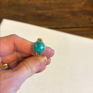 Silver and Turquoise Gemstone Ring